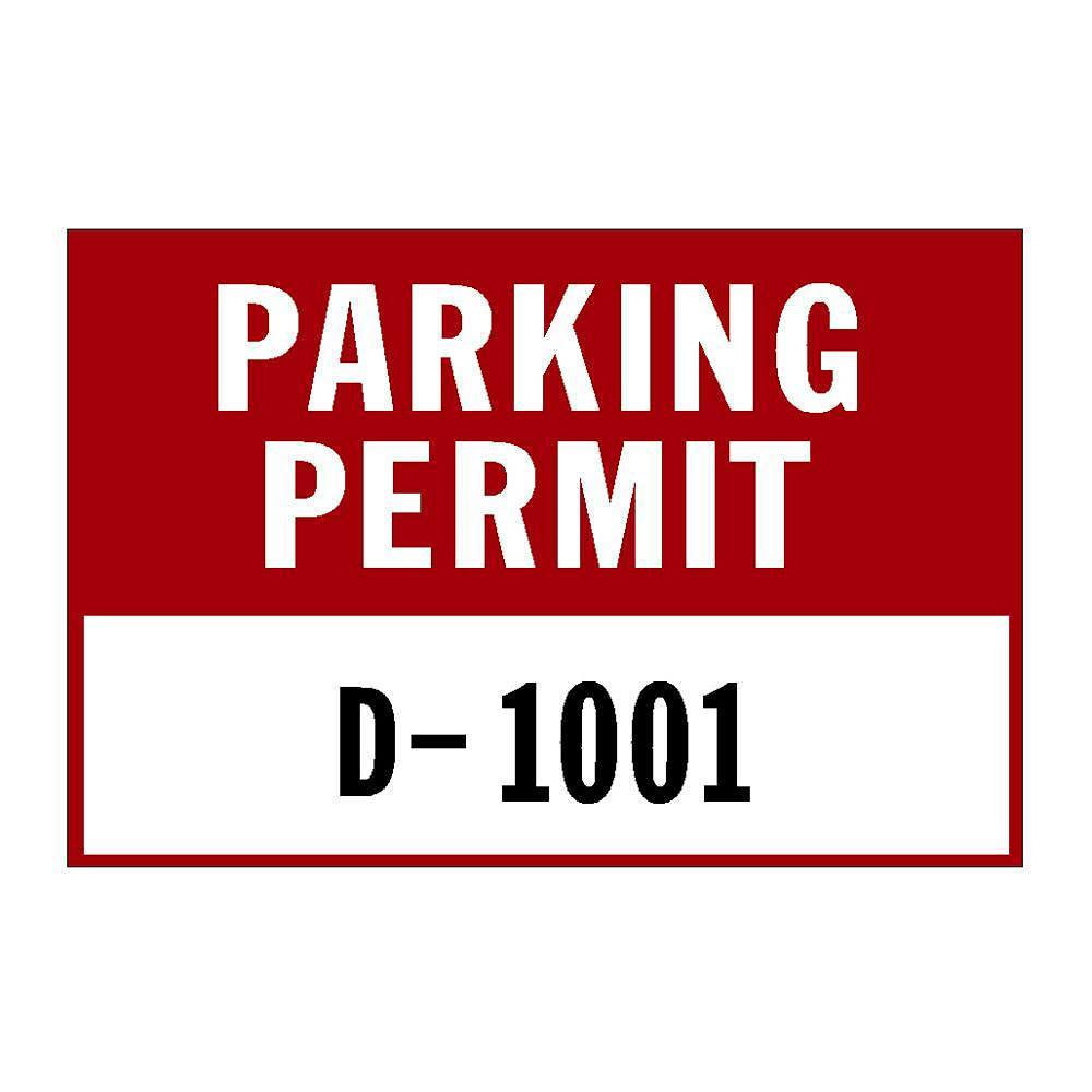 Hy-Ko Brands 3 x2" Red Permit Window Decal Numbered Package of 100