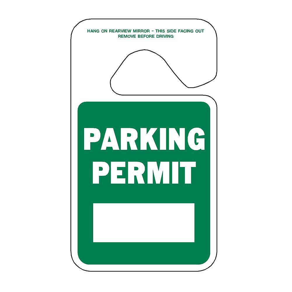 Hy-Ko Brands 4.75 x 2.75" HangTag Green Permit Blank Package of 100