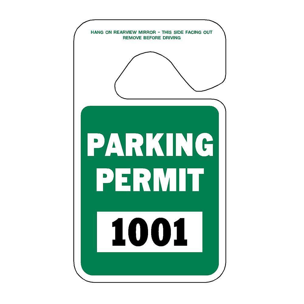 Hy-Ko Brands 4.75 x 2.75" HangTag Green Permit Numbered Package of 100