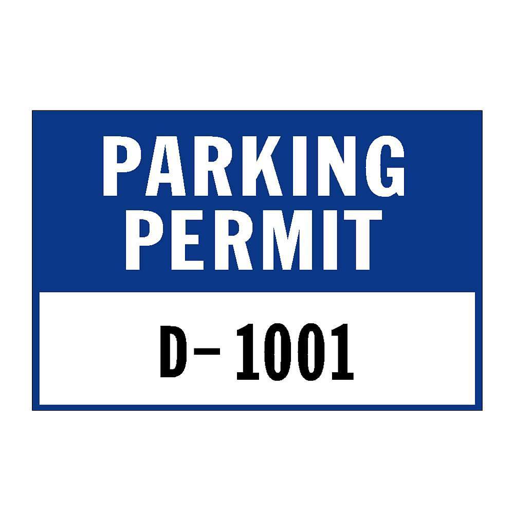 Hy-Ko Brands 3 x2" Blue Permit Window Decal Numbered Package of 100