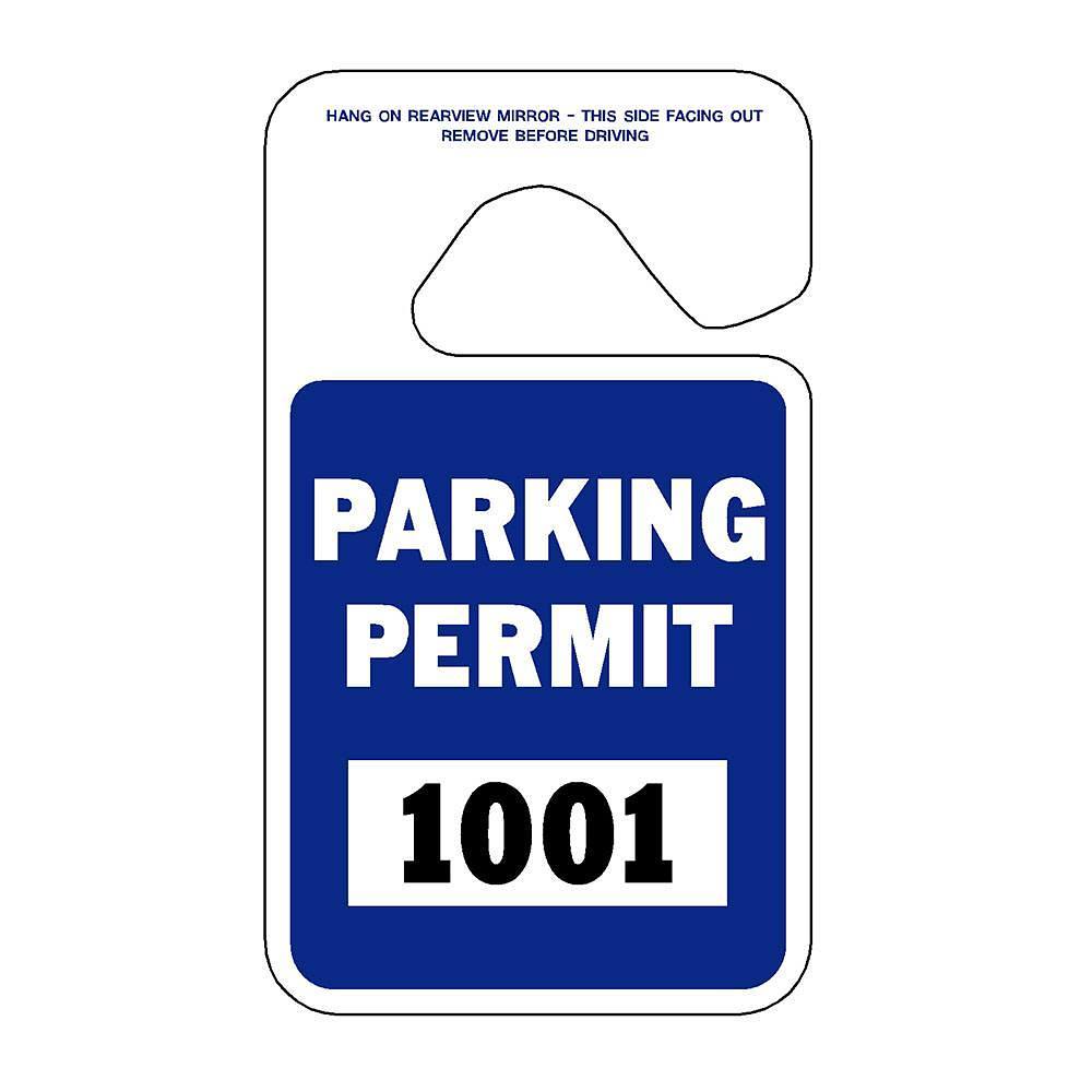 Hy-Ko Brands 4.75 x 2.75" HangTag Blue Permit Numbered Package of 100
