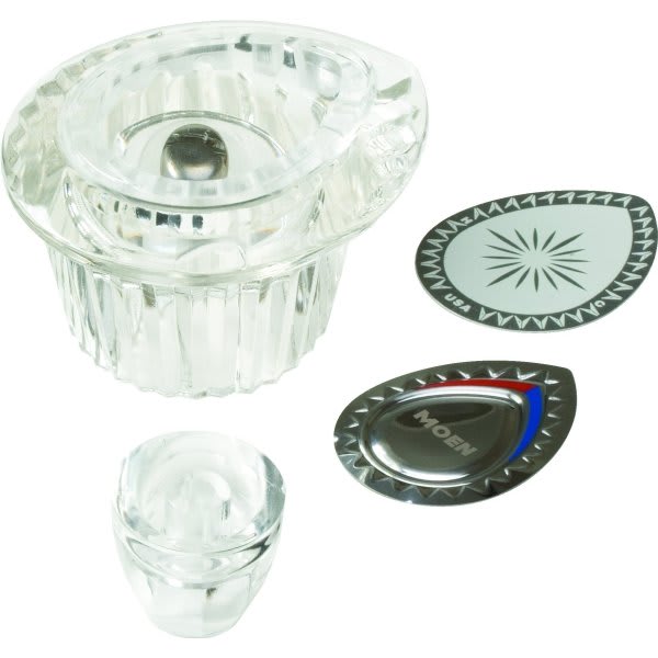 Replacement For Moen Hot/Cold Faucet Handle And Shower Handle Clear