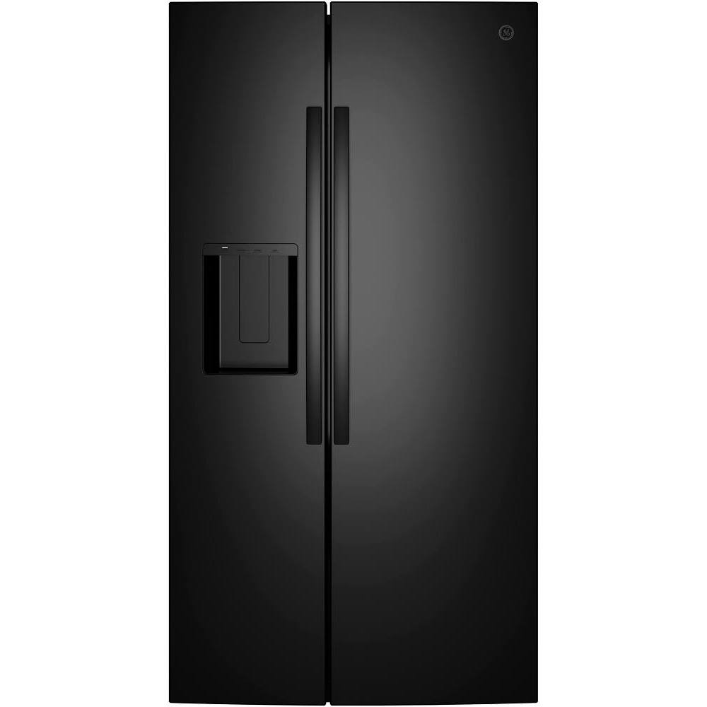 GE 27.9 Cu. Ft. Side-By-Side Refrigerator w/ Extra Tall Dispenser In-Door Black