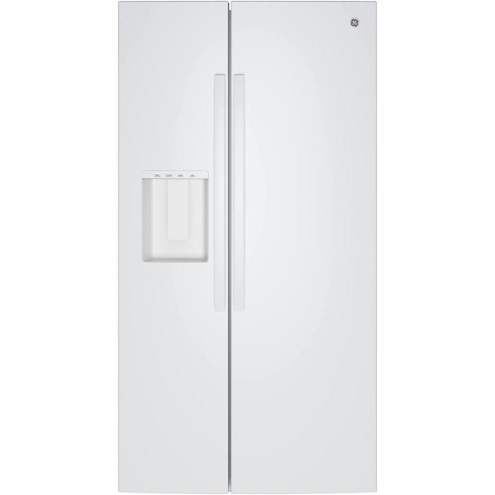GE ENERGY STAR 24 Cu. Ft. Counter-Depth Side-By-Side Refrigerator w/ Extra White