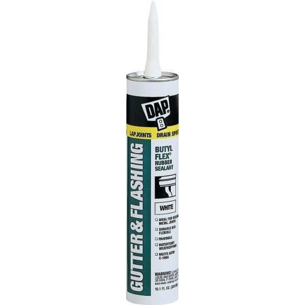 Dap 10 Oz Butyl-Flex Gutter And Flashing Sealant (White) (12-Case)
