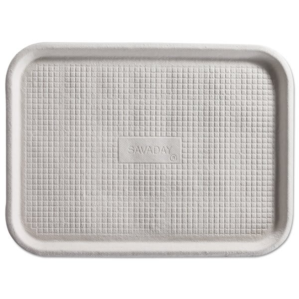 Chinet® White Savaday Molded Fiber Flat Food Tray 12" X16" Pack Of 200