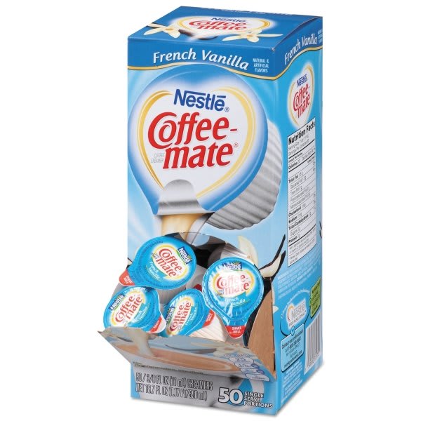 Coffee-Mate® 0.375 Oz French Vanilla Mini Cup Liquid Coffee Creamer Pack Of 200