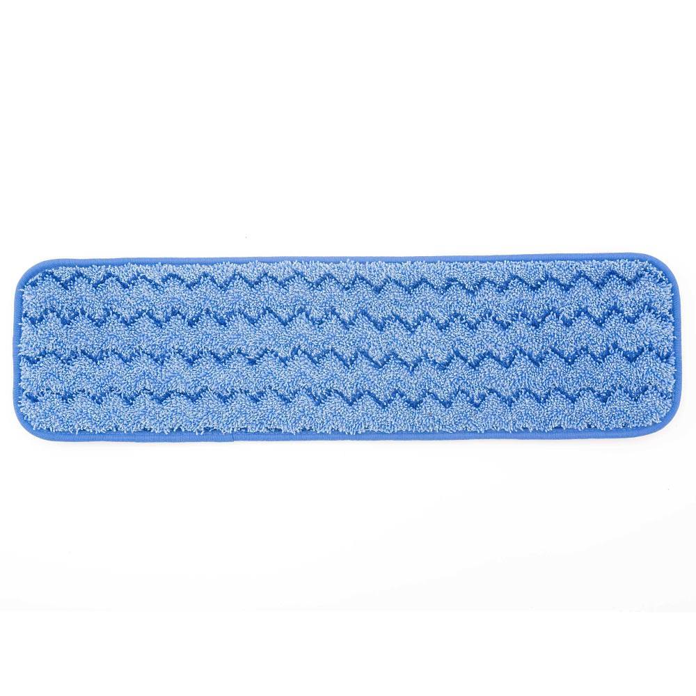 Rubbermaid Commercial HYGEN 18 In. Microfiber Flat Wet Mop Pad, Blue Edge, 12-Pack