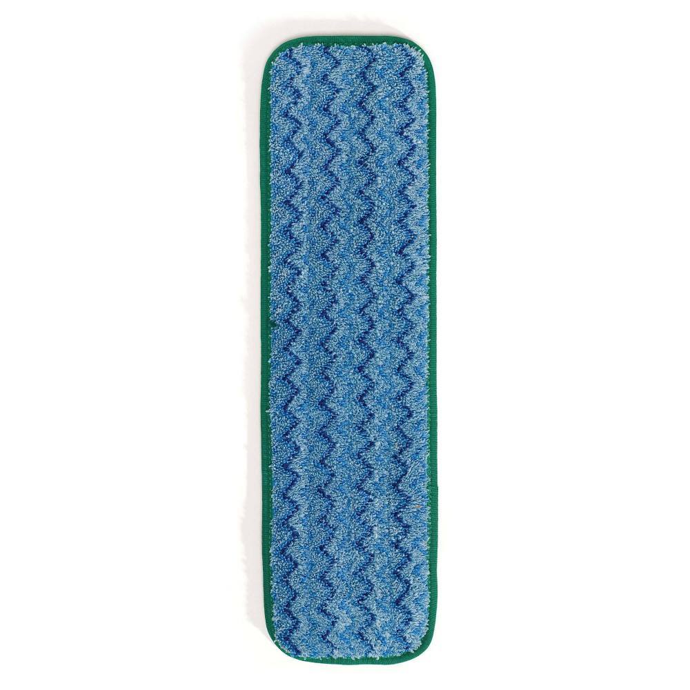 Rubbermaid Commercial HYGEN 18 In. Microfiber Flat Wet Mop Pad, Green Edge, 12-Pack