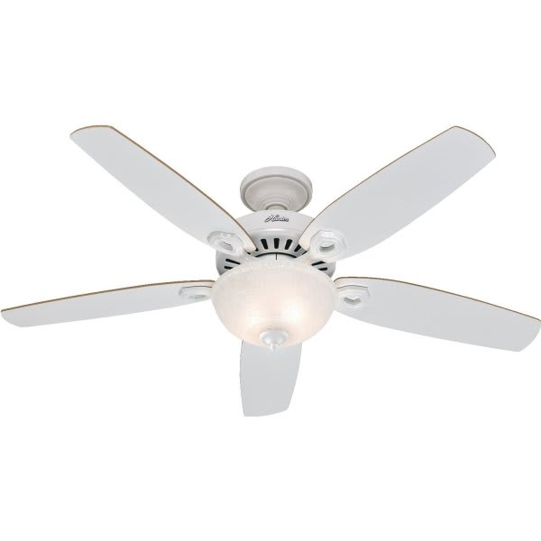 Hunter® Builder 52 In. 5-Blade Ceiling Fan W/ Light (Snowflake Glass)