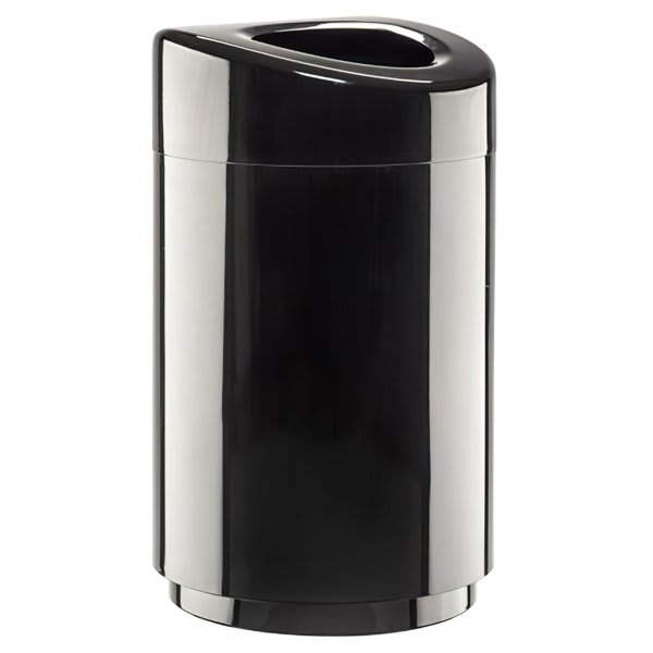 Safco Open Top Round Waste Receptacle, Steel, 30 Gal, Silver HD Supply