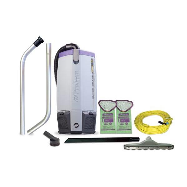 Proteam Super Coach Pro 10 120 Volt 10 Quart Backpack Vacuum W/ Hard Surface Flooring Kit And Felt Brush Tool