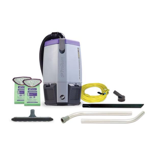 Proteam Super Coach Pro 6 120 Volt 6 Quart Backpack Vacuum W/ Hard Surface Tool Kit And Scalloped And Flat Felt Brush