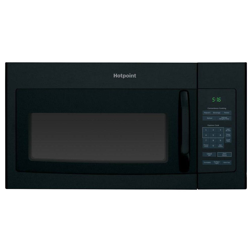 Hotpoint 1.6 Cu. Ft. Over The Range Convertible Microwave, Black