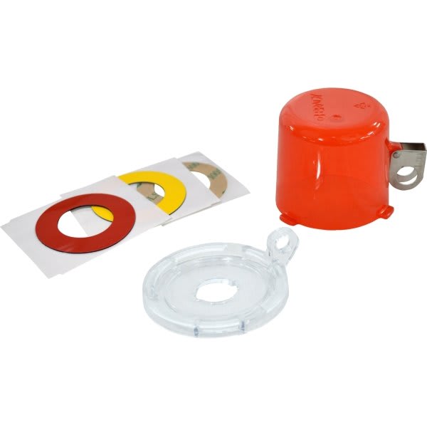 Brady Push Button Lockout With Standard Cover Button Size 22.5 Mm Brass Red