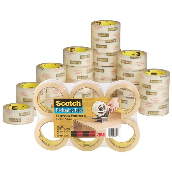 Scotch 1.88 in. x 54.6 yds. Heavy Duty Shipping Packaging Tape with Dispenser (2 Pack) 3850 2 1RD DC   The Home Depot