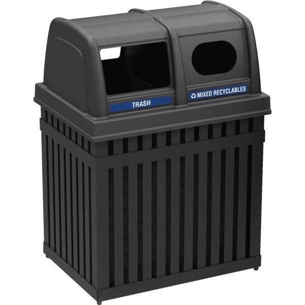 Safco 30 Gallon OpenTop Trash Receptacle (Black) HD Supply