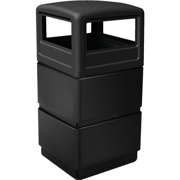 Commercial Hexagon Trash Can – 30 Gallon, Beige, Outdoor/Indoor Use, Durable Polyethylene, Hidden Lid Design - View #3