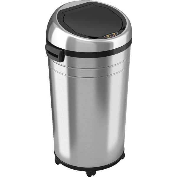 Simplehuman 16 Gallon Brushed Stainless Steel Bullet OpenTop Round