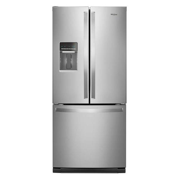 Whirlpool 20 Cu. Ft. 30 In. W French Door Refrigerator With Ice Maker, Stainless Steel