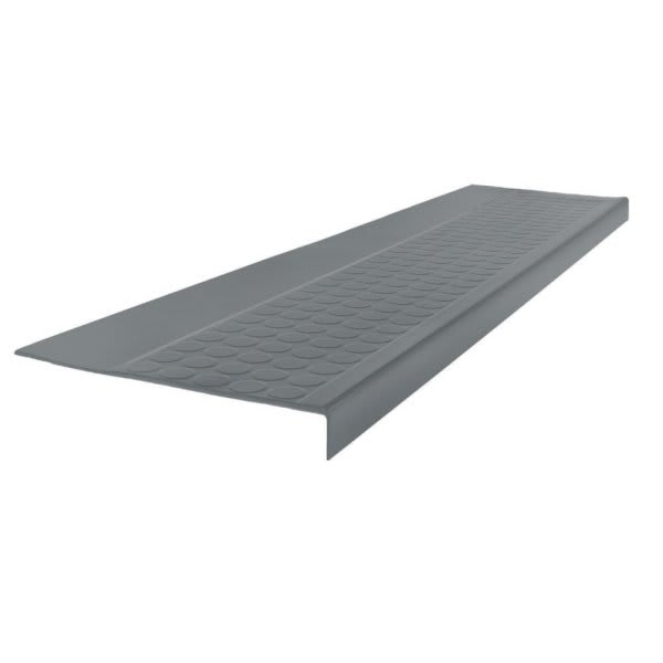 Roppe 12-1/2 X 4.5 Ft Dark Gray Low Circular Rubber Square Nose Stair Tread