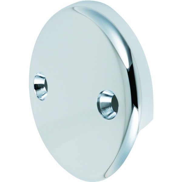 Blank Bathtub Two-Hole Overflow Plate, Chrome Finish