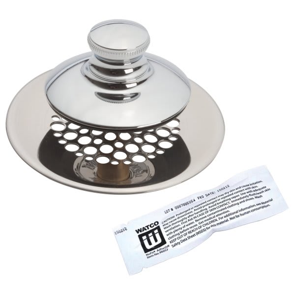 Watco® Nufit® Push Pull® Tub Drain Closure With Grid Strainer Universal Fit Cp