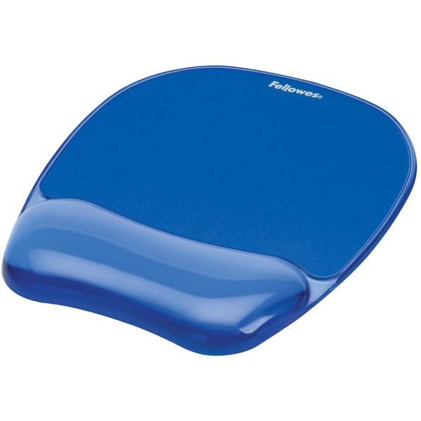 Fellowes® 91141 Blue  Gel Crystal Mouse Pad-Wrist Rest 1h X 7.94w X 9.25in D