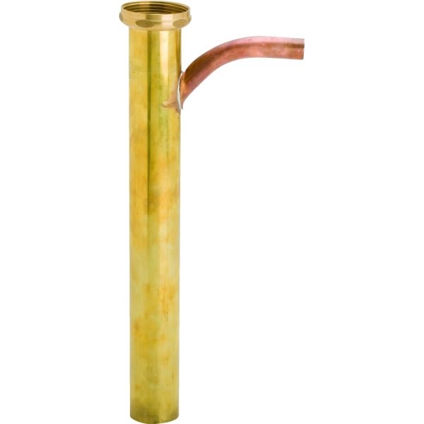 Brass Tubular Tailpiece Dishwasher Branch 1-1/2x12" Direct Connect Rough Brass