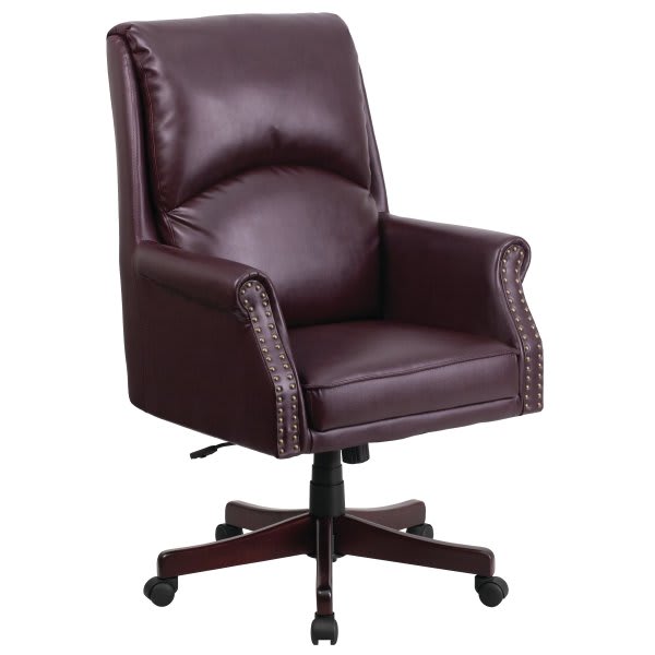 Realspace Axton Dark Gray/Chrome Big & Tall Bonded Leather HighBack