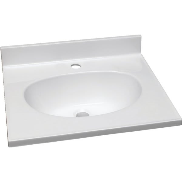 Design House® 31x22" Solid White Cultured Marble Vanity Top And Bowl