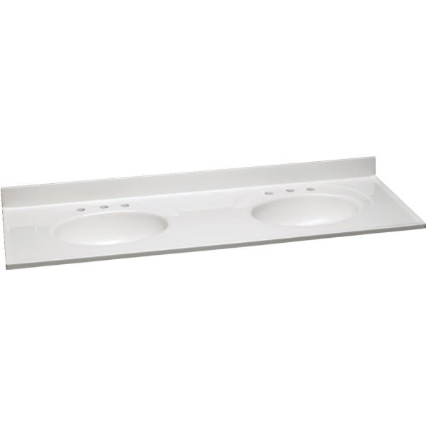 Modular Vanity Tops 25X19" Solid White Marble Bathroom Vanity Sink Top