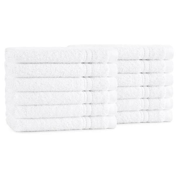 Basic Cotton Wash Cloth Cam 12x12 .5 Lb/dozen White Package Of 60 HD