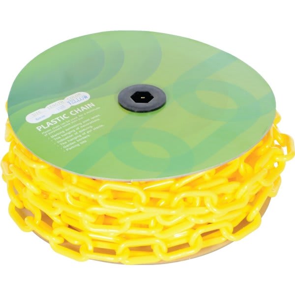 Vestil Yellow Plastic Barricade Chain - 50 Feet