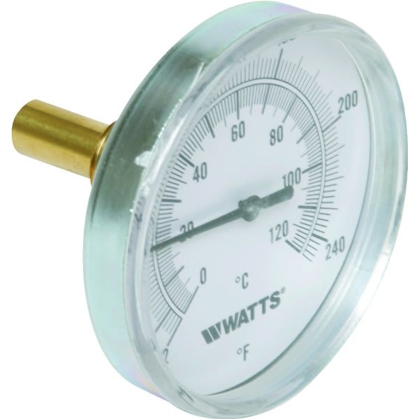 Watts 3" Dial 32-248°F Temperature Gauge With Center Back Mount