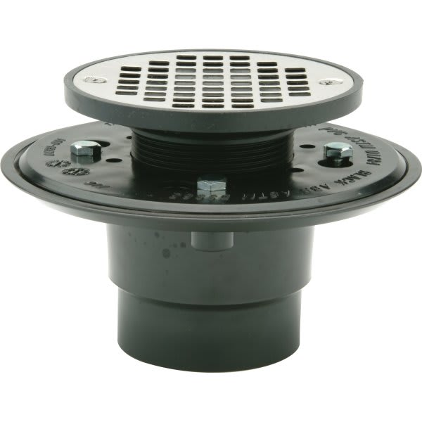 Zurn FD2270PV2 2" PVC Shower Stall Drain, 4 1/4" , Steel Strainer