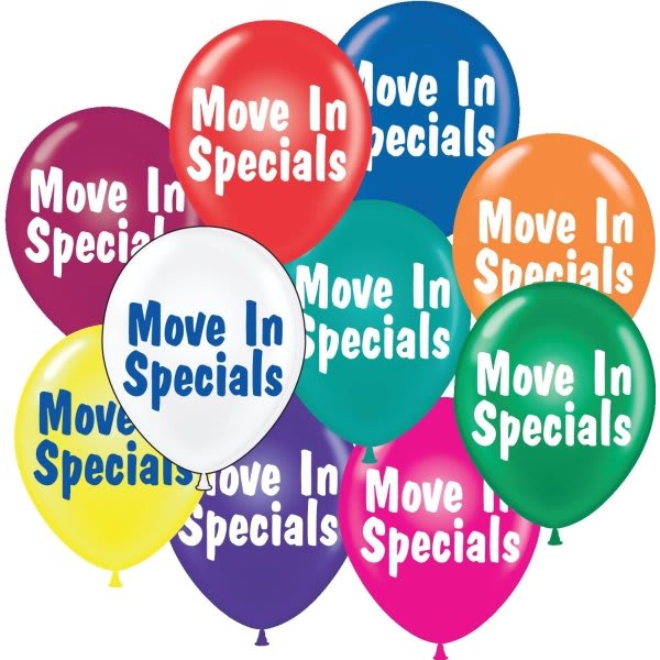Move-In Specials Balloons, 17, Package Of 25