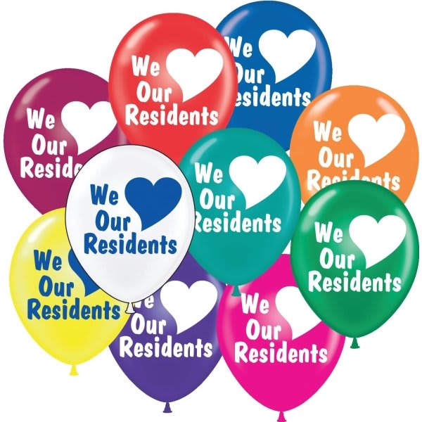 We Love Our Residents Balloons, 17, Package Of 25