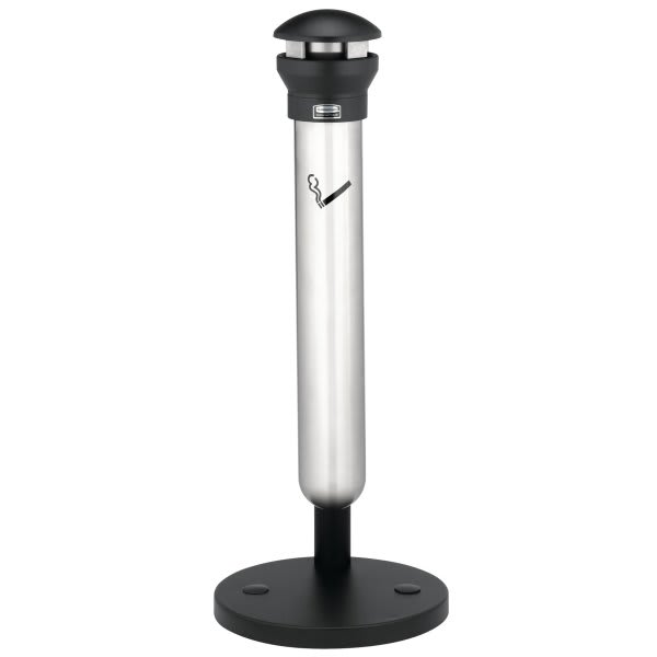 Rubbermaid® Commercial Infinity Base-Mount Smoking Receptacle With Black Top (Stainless Steel)