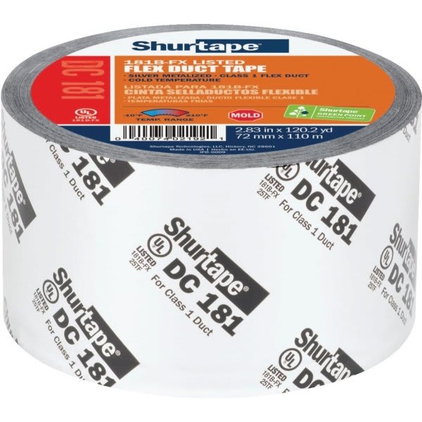 Shurtape AF 100 Printed Aluminum Foil Tape UL 181AP/BFX Listed