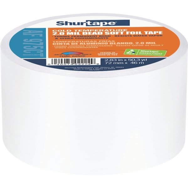 Shurtape Af 975ct Cold Temperature Aluminum Foil Tape - Silver - 72mm X 46m
