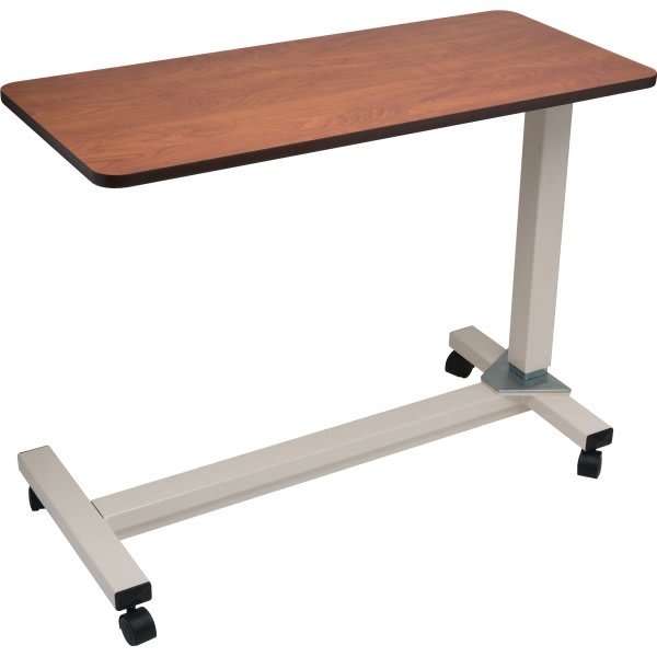 Drive™ Non-Tilt Overbed Table, Chrome-Plated Frame, Walnut 30