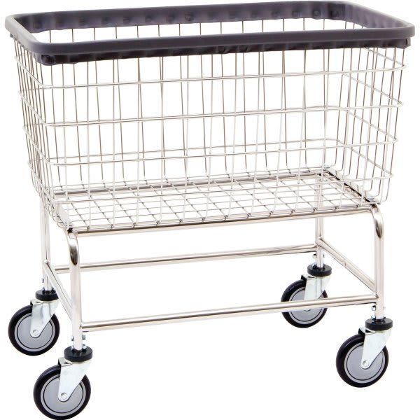 R&b Wire Products Large Wire Laundry Utility Cart, 4.5 Bushel, Chrome