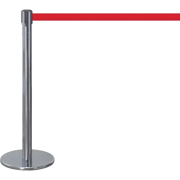 Contemporary Chrome Stanchion With Red Tape