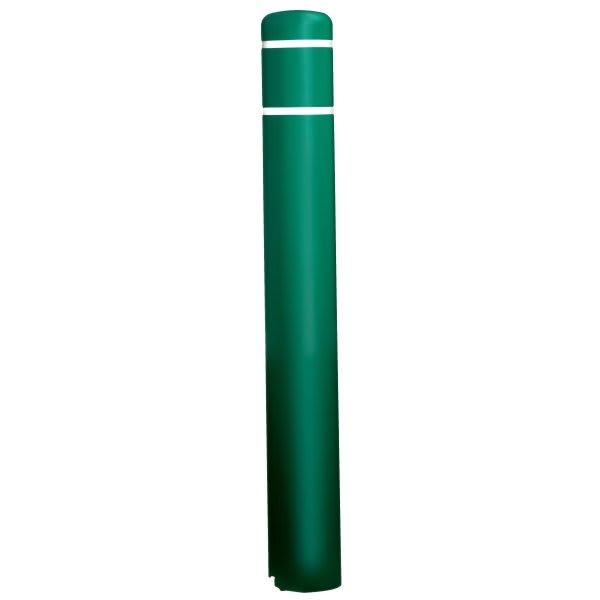 Bollard Post Sleeve, Green With White Tape, 7 X 60