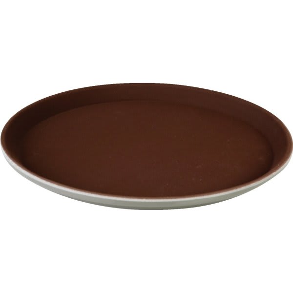 Thunder Group 16" Brown Rubber Lined Round Tray