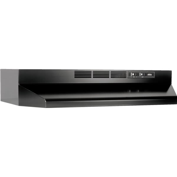 Broan® 30" Range Hood 7" Round Vent, Black Range Hood w/EZ1
