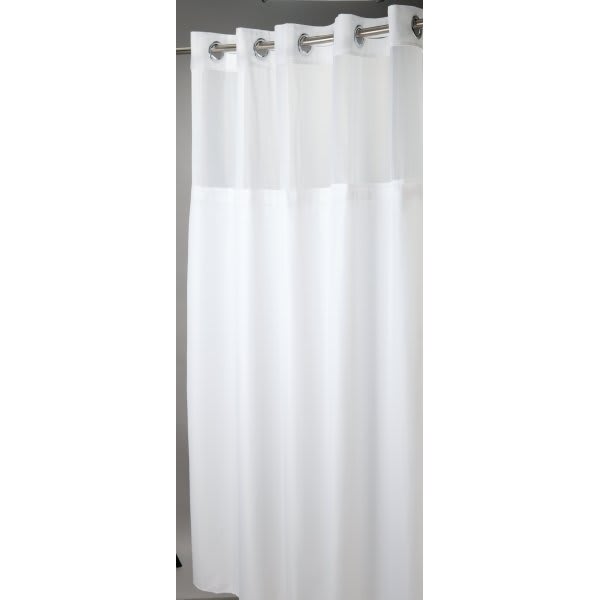 Focus Products Hookless Vinyl Vision Shower Curtain 71 X 74" White