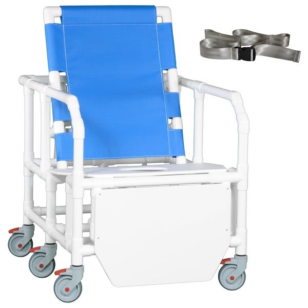 Ipu® Reclining Shower Chair Seat Belt Left 650 Lbs Capacity In Blue