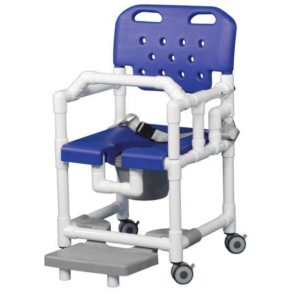 Ipu® 20" Clearance Shower Commode Chair Footrest Left Drop Arm In Blue